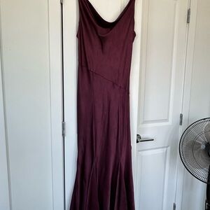 H&M Burgundy Satin Maxi Dress